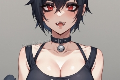 charset=Unicode score_9, score_8_up, score_7_up, score_6_up, score_5_up, score_4_up, BREAK
Cat girl, cat ears, cat tail, emo, dark hair, makeup, cleavage cutout, fangs, red eyes BREAK
anime style, source anime, (outline:0.7)
Negative prompt: score_4,score_5,score_3,score_2,score_1, signature, hands, 3d, realistic, frame, greyscale, BREAK
simple background
Steps: 30, Sampler: DPM++ 2M SDE Karras, CFG scale: 6, Seed: 29537414, Size: 1536x2048, Model: autismmixConfetti, Denoising strength: 0.55, Clip skip: 2, Version: f0.0.17v1.8.0rc-1.7.0