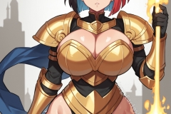 charset=Unicode score_9, score_8_up, score_7_up, score_6_up, score_5_up, score_4_up, BREAK
1girl, armor, black_hair, cowboy_shot, hair over eyes, multicolored_hair, red_hair, short_hair, solo, standing, thighs, armor, armoured girl, huge breasts, cleavage cutout, thick, wide hips, magic, glow, city BREAK
anime style, source anime, (outline:0.75) BREAK
Negative prompt: score_4,score_5,score_3,score_2,score_1, signature, hands, 3d, realistic, frame, greyscale, (censored, speech bubble:1.5), pointy ears, headphones, text
Steps: 20, Sampler: DPM++ 3M SDE Exponential, CFG scale: 6, Seed: 341320254, Size: 1744x2176, Model: autismmixConfetti, Denoising strength: 0.6, Clip skip: 2, Version: f0.0.17v1.8.0rc-1.7.0