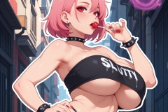 Sexy pink haired punk
